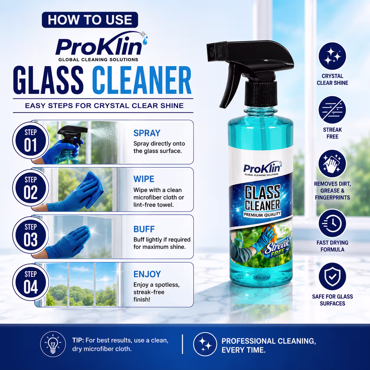 Glass Cleaner Spray How to Use