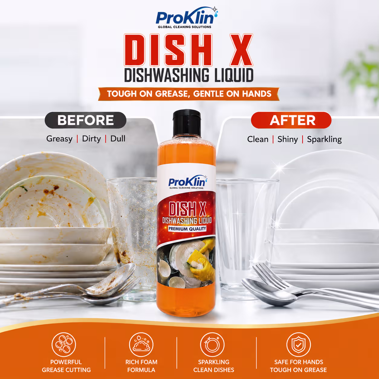 Dish X Dishwashing Liquid Before - After