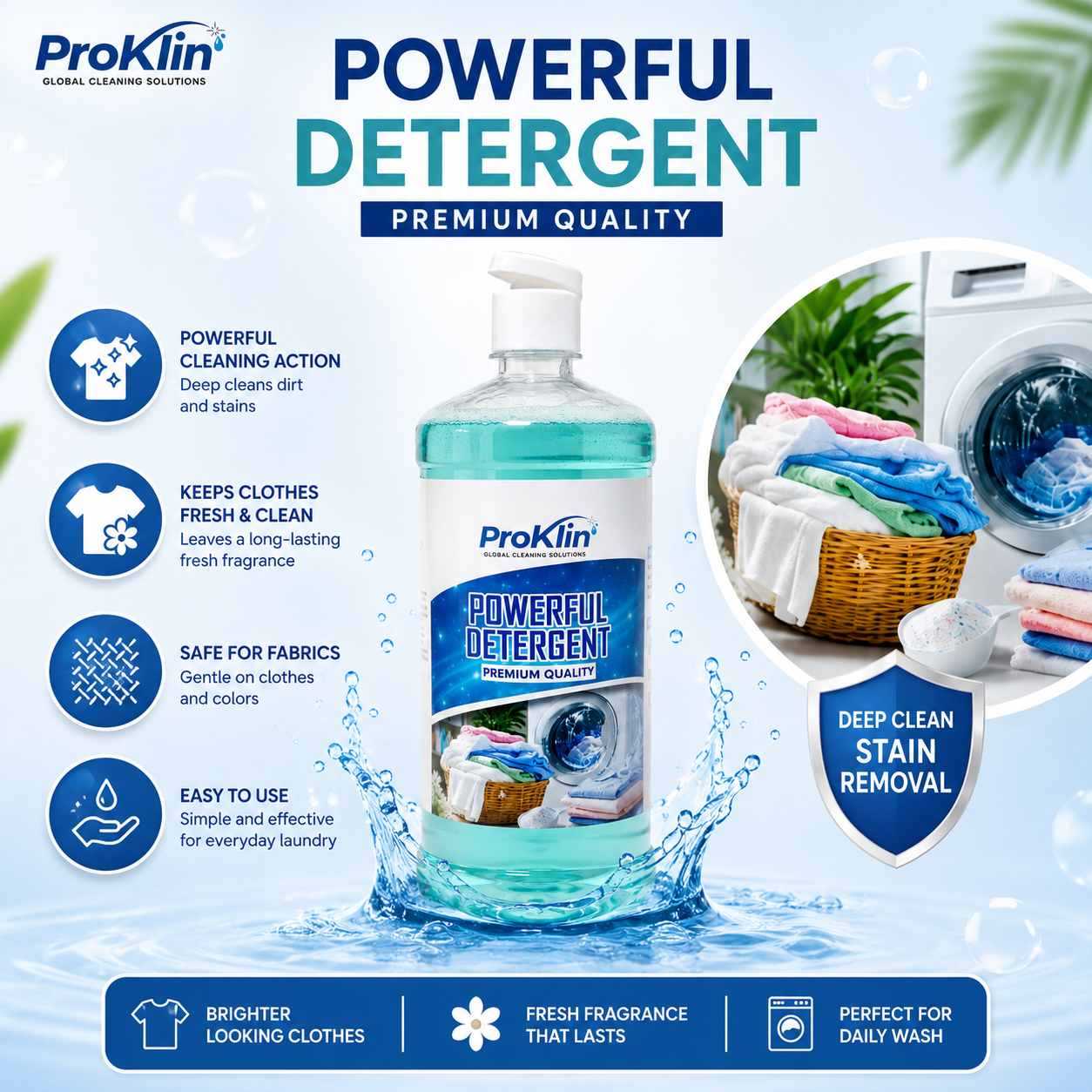 Powerful Liquid Detergent Features