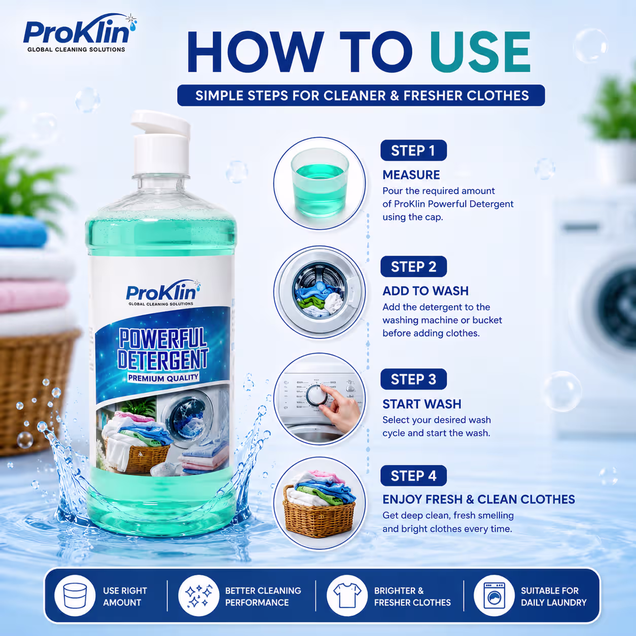 ProKlin Powerful Liquid Detergent – Premium Quality Laundry Cleaning Solution - Image 3