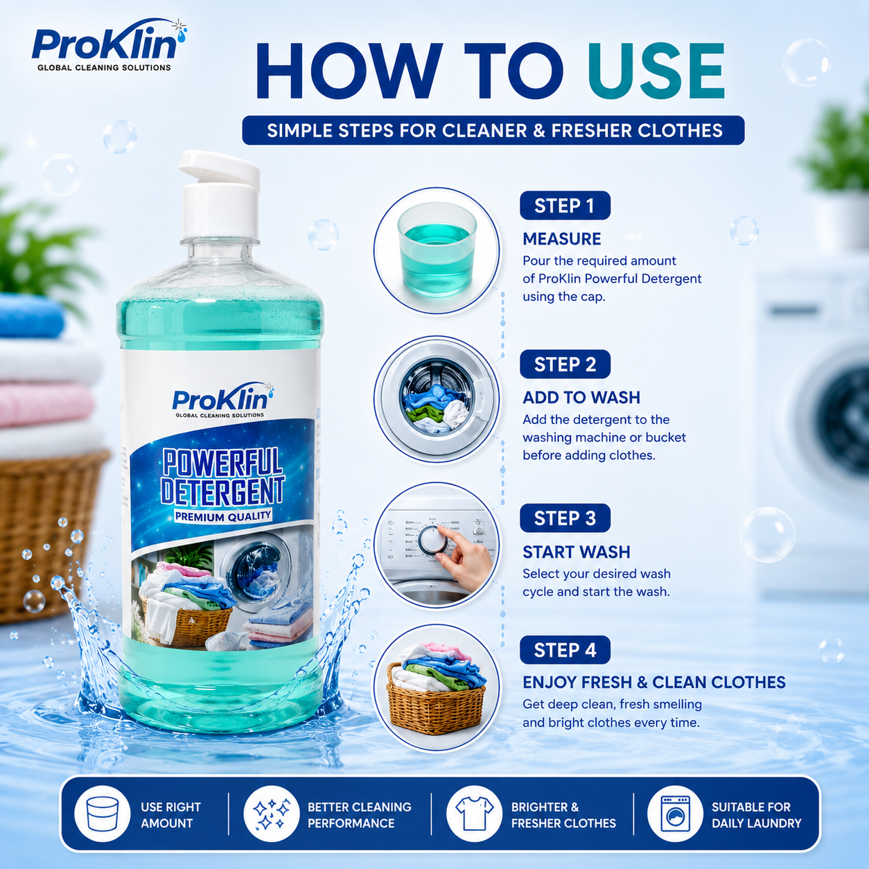 Powerful Liquid Detergent How to use