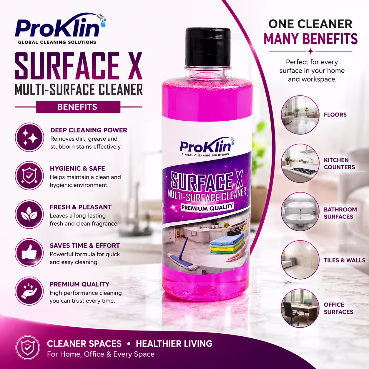 ProKlin Surface X Multi Surface Cleaner – Premium Quality Cleaning Solution - Image 2